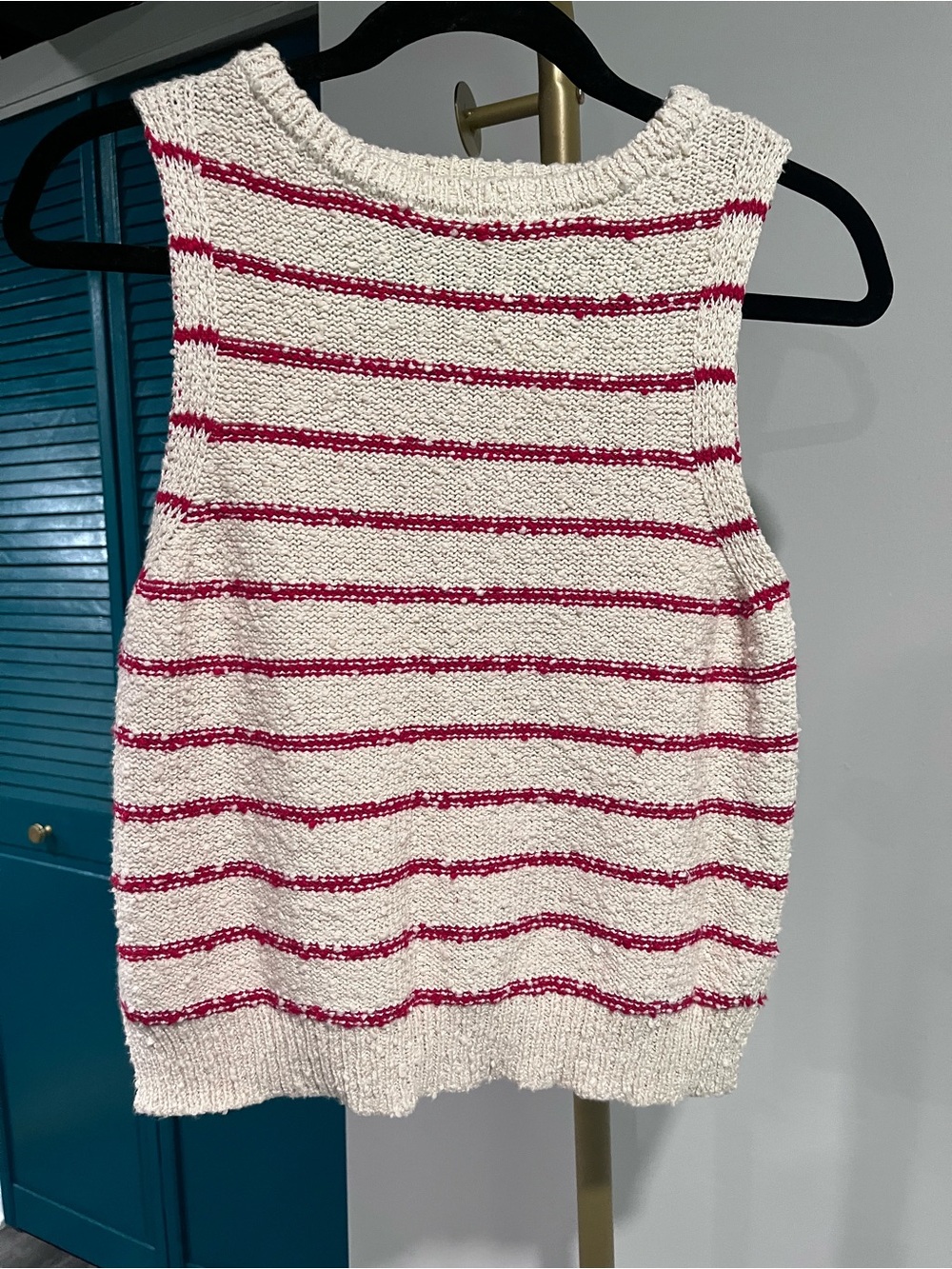 Luna x Sol Striped Knit Tank Top NWT Small Coastal Preppy Sweater Vest tank - Picture 2 of 5
